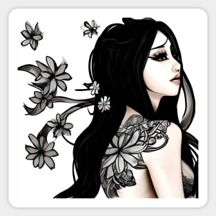 Asian Tattoo Girl Sticker